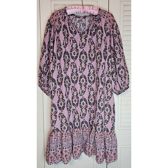 Womens Knox Rose Medium Peasant Boho Tunic Dress Top - Picture 1 of 3
